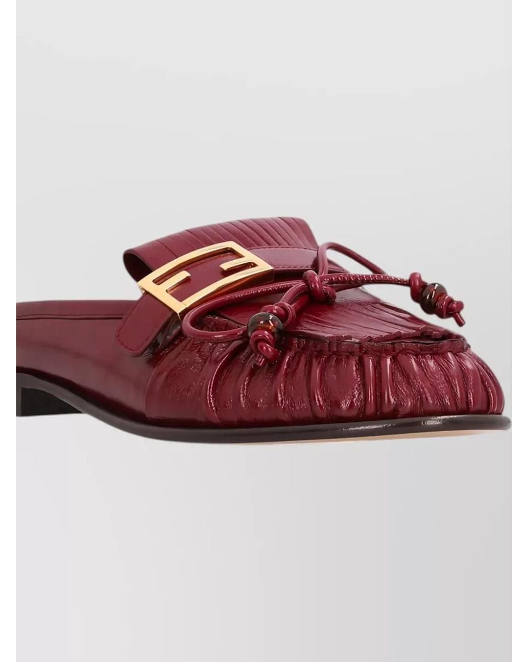 Fendi Red Leather Loafers