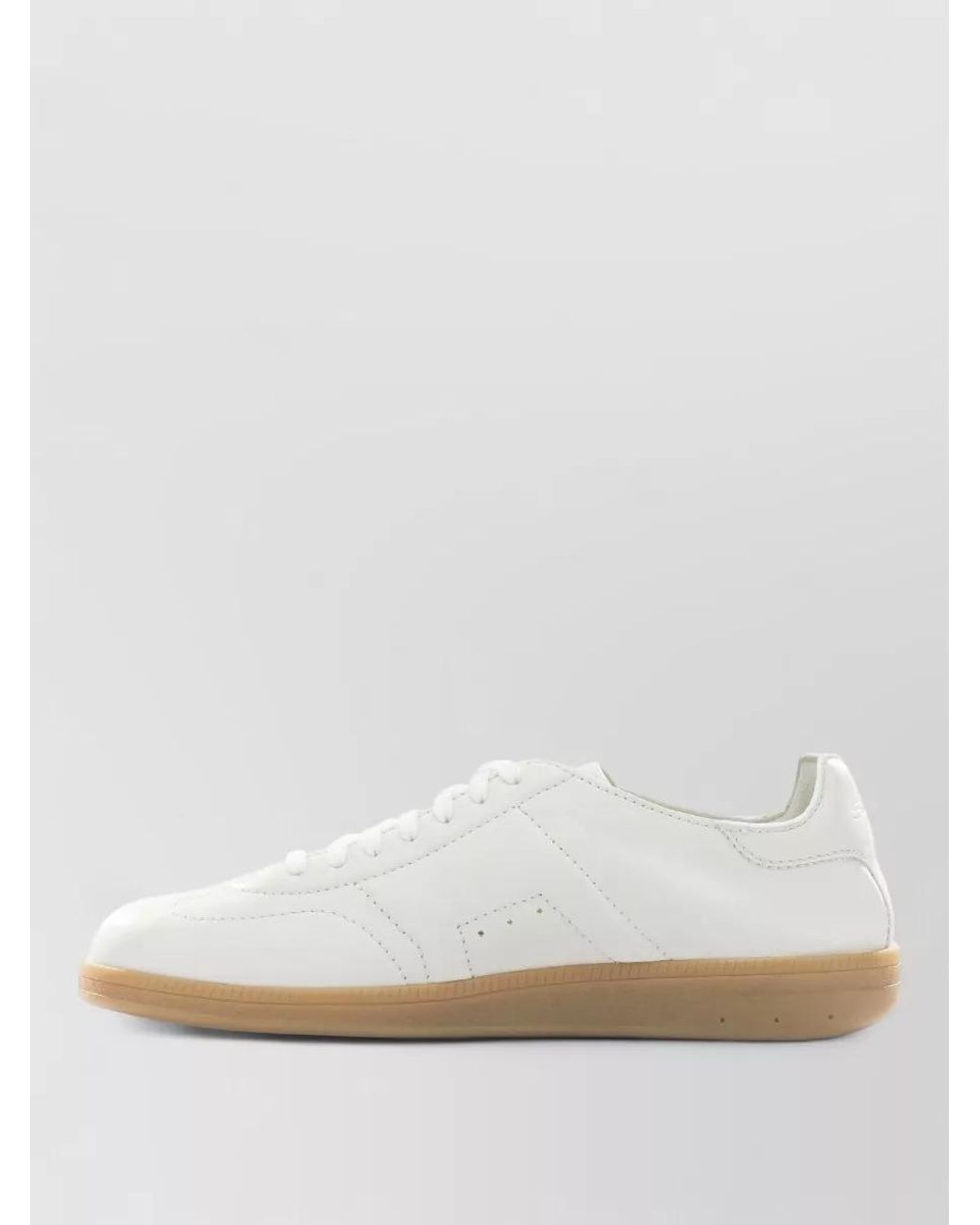 Santoni White Calf Leather Low-Top Sneakers for men