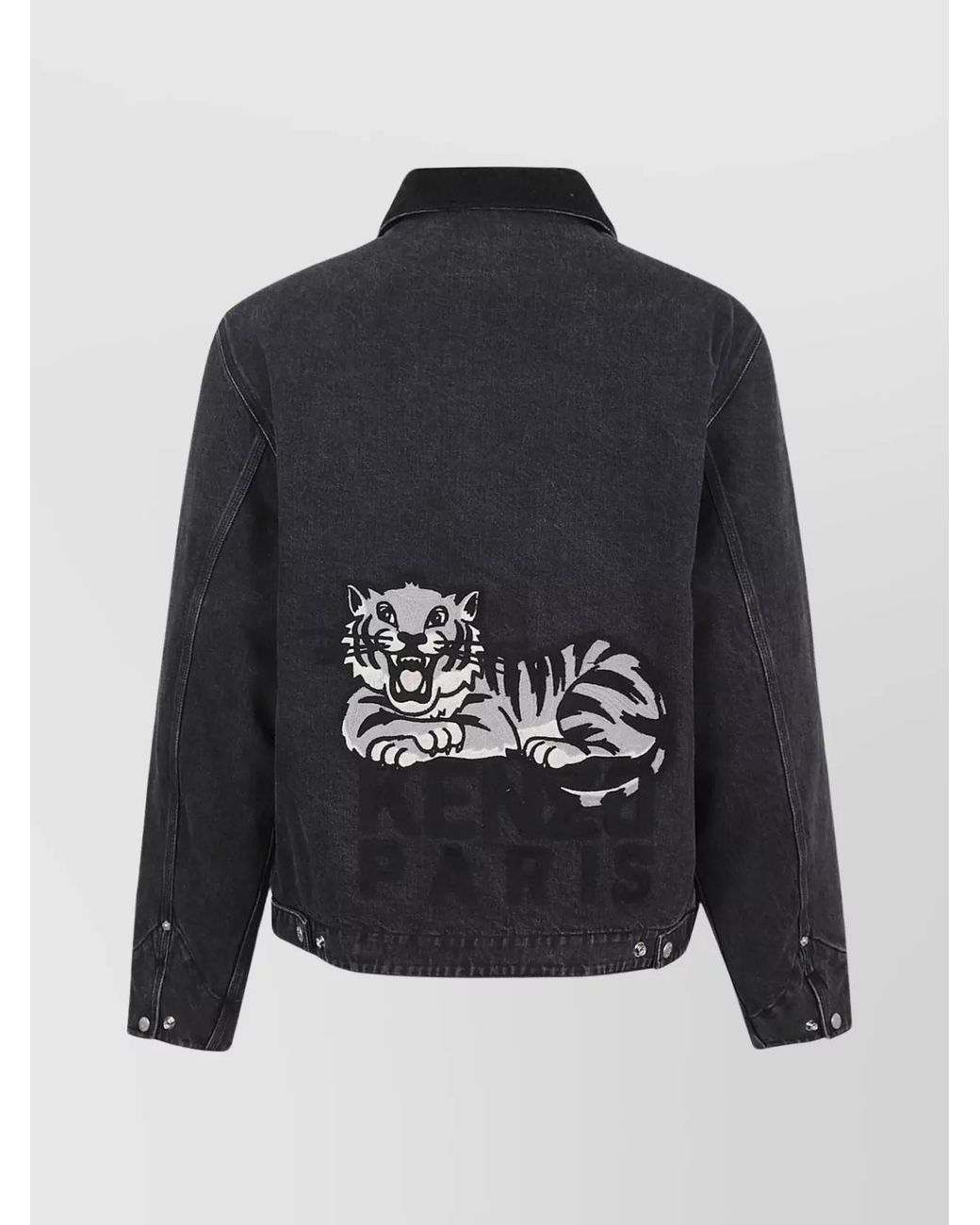 KENZO Blue Denim Sherpa-Collar Lightweight Jacket for men