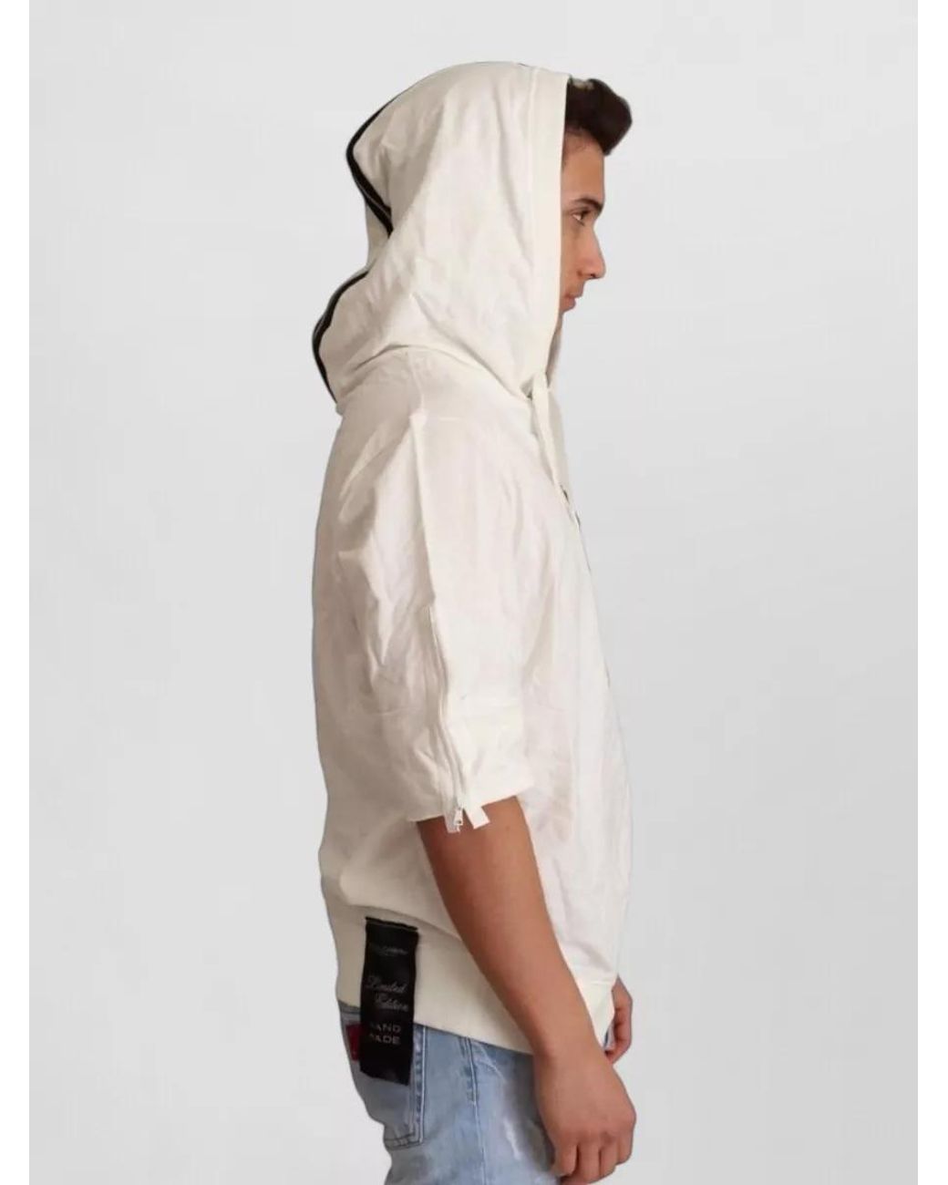 Dolce & Gabbana Natural Cotton Short-Sleeve Hooded T-Shirt for men