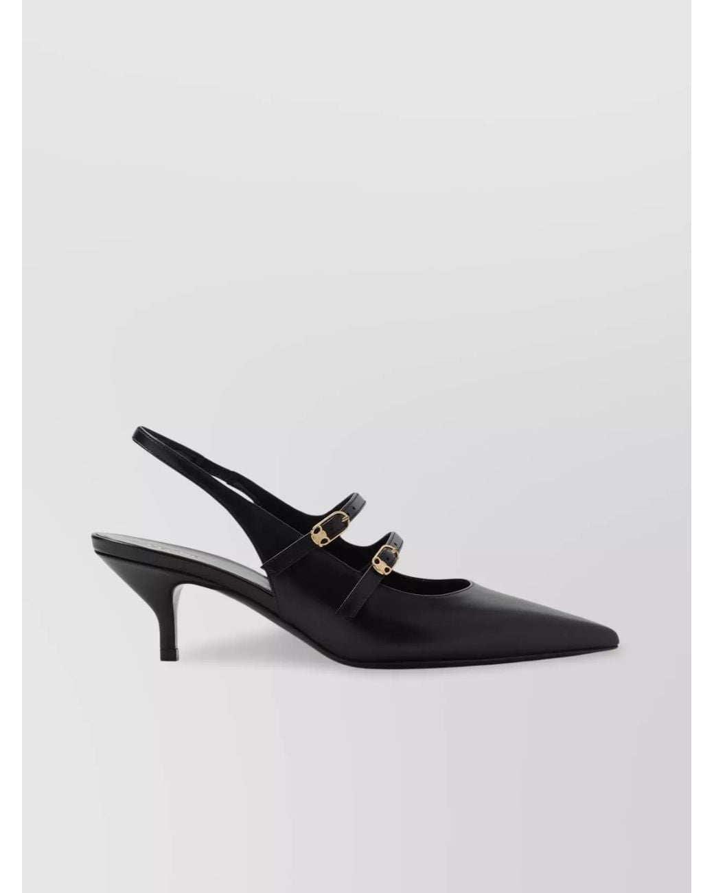 Céline Black Leather Double Strap Mules