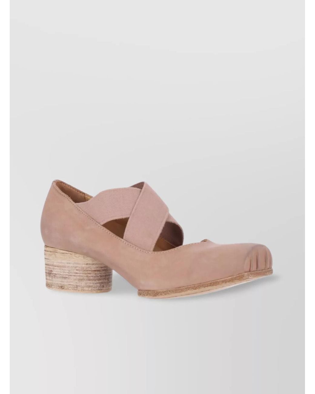 Uma Wang Pink Leather Square-Toe Ballet Pumps