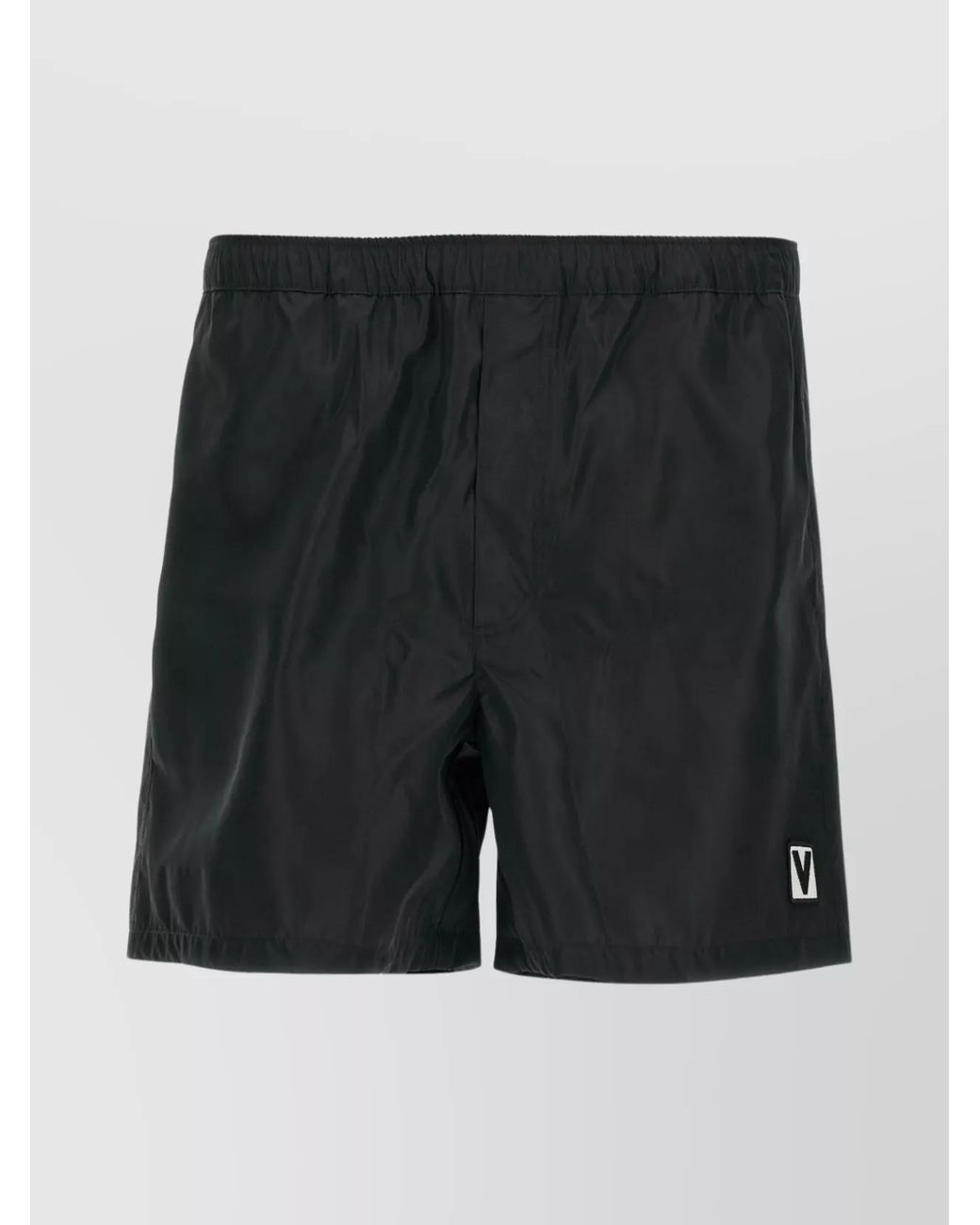 Valentino Garavani Black Printed Swim Shorts for men