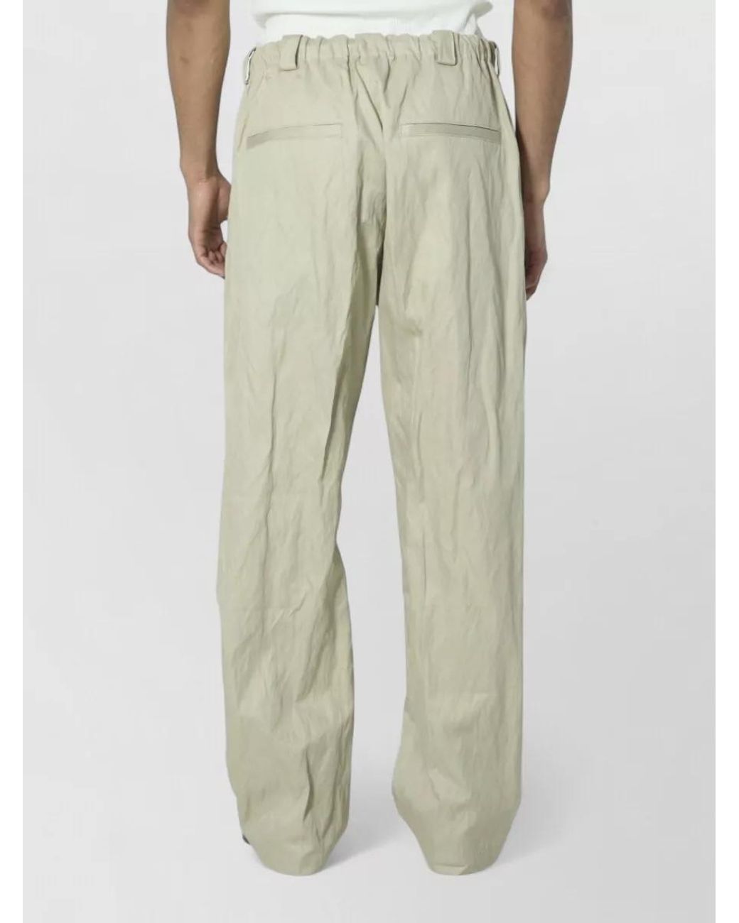 Willy Chavarria Natural Mid-Rise Wide-Leg Oversized Trousers for men