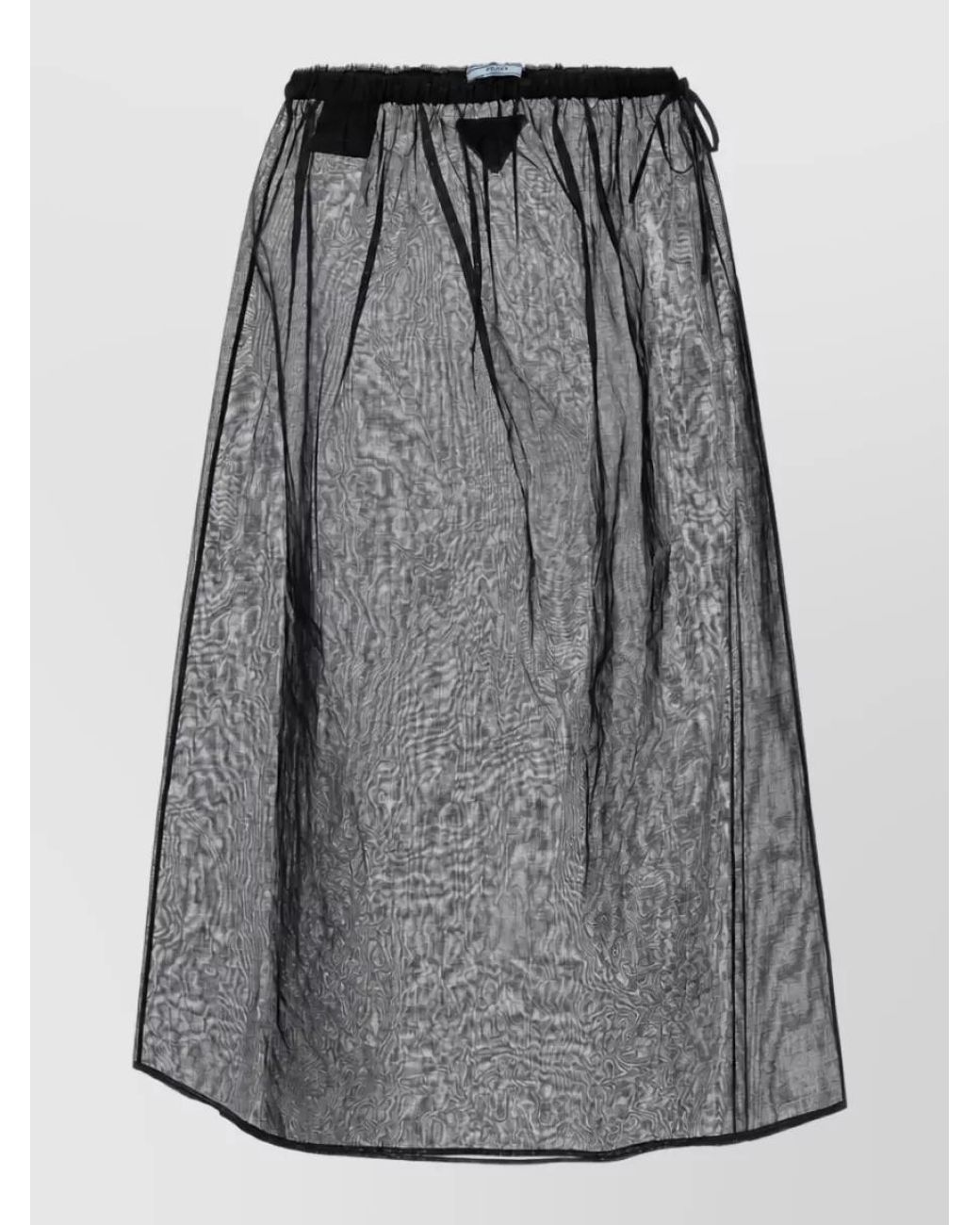 Prada Gray Cotton Full Skirt