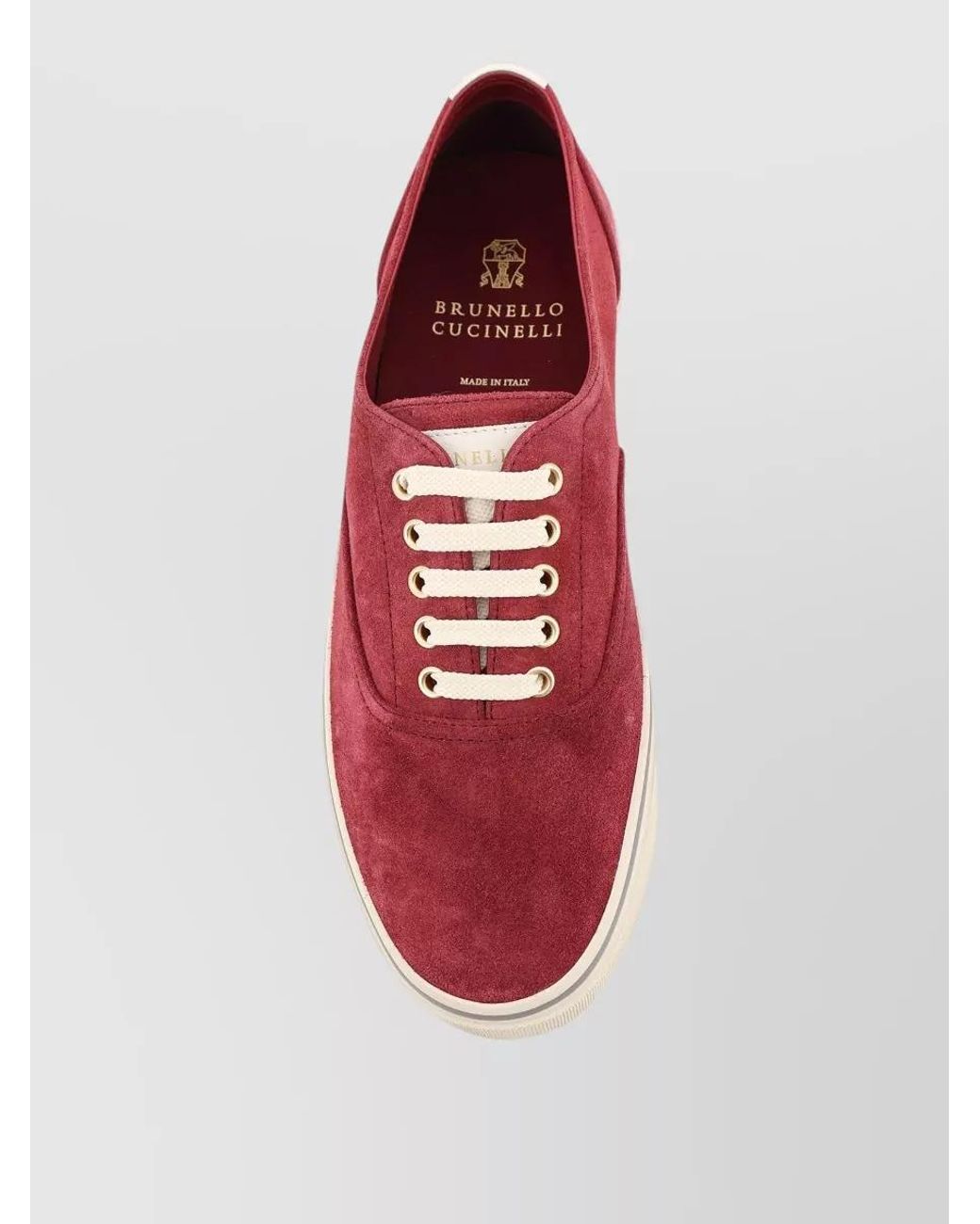 Brunello Cucinelli Red Suede Leather Sneakers for men