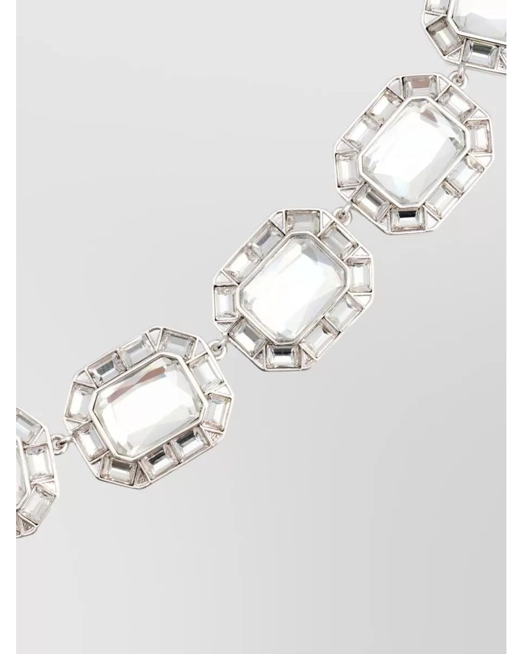 Self-Portrait Gray Crystal Necklace