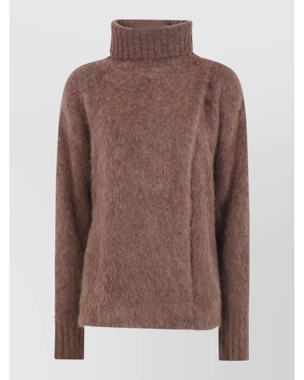 Uma Wang Brown Alpaca Wool Highneck Sweatshirt
