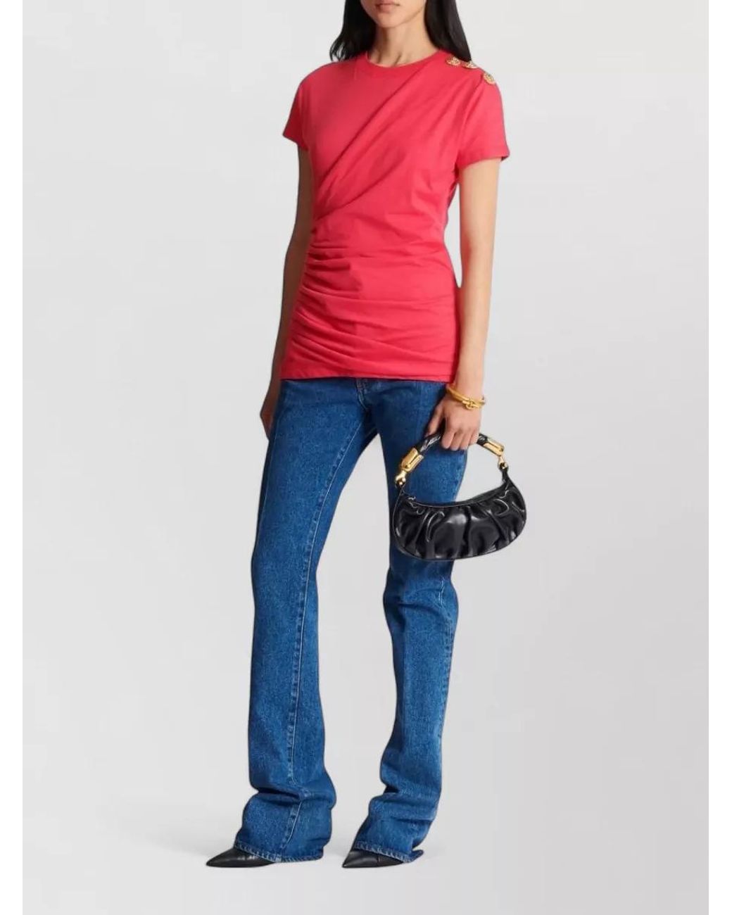 Balmain Pink Cotton Short-Sleeve T-Shirt