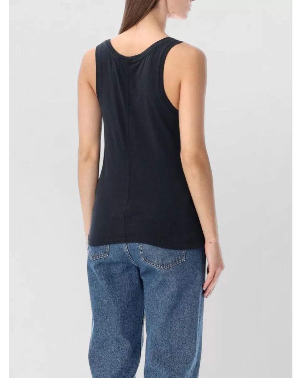 American Vintage Blue Cotton Fitted Tank Top