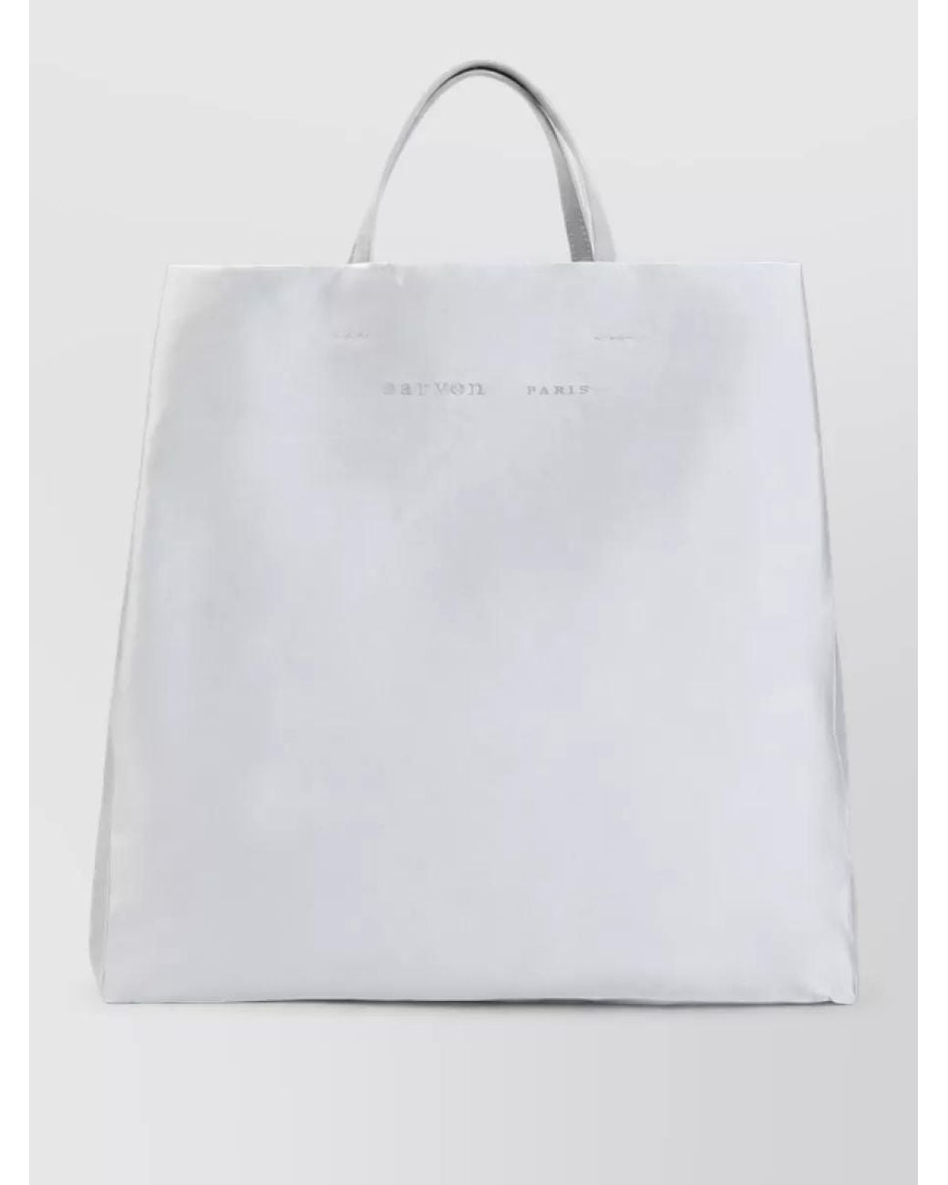 Carven White Silk Wool Tote Bag