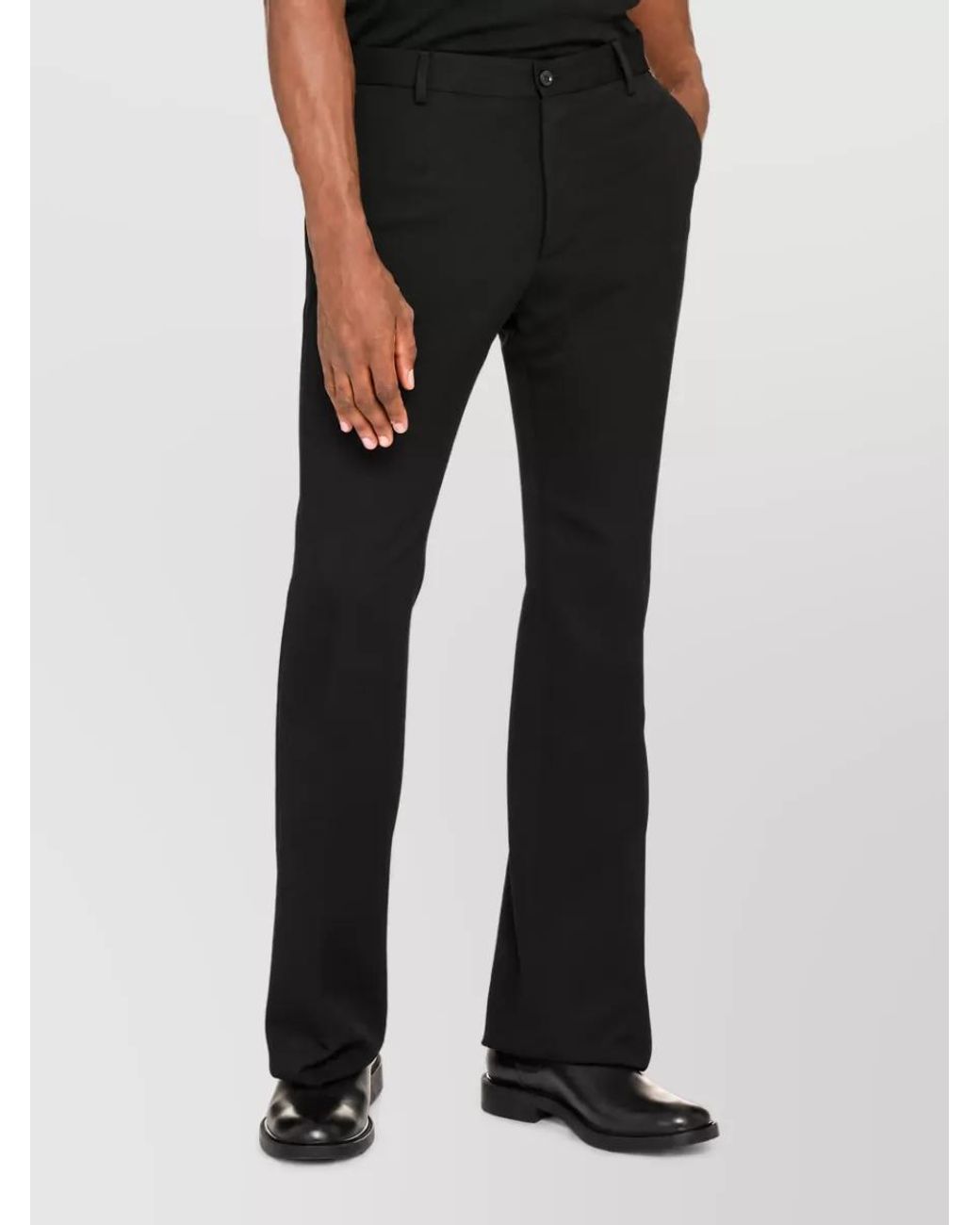 Dolce & Gabbana Black Wool Flared Tailored Trousers for men