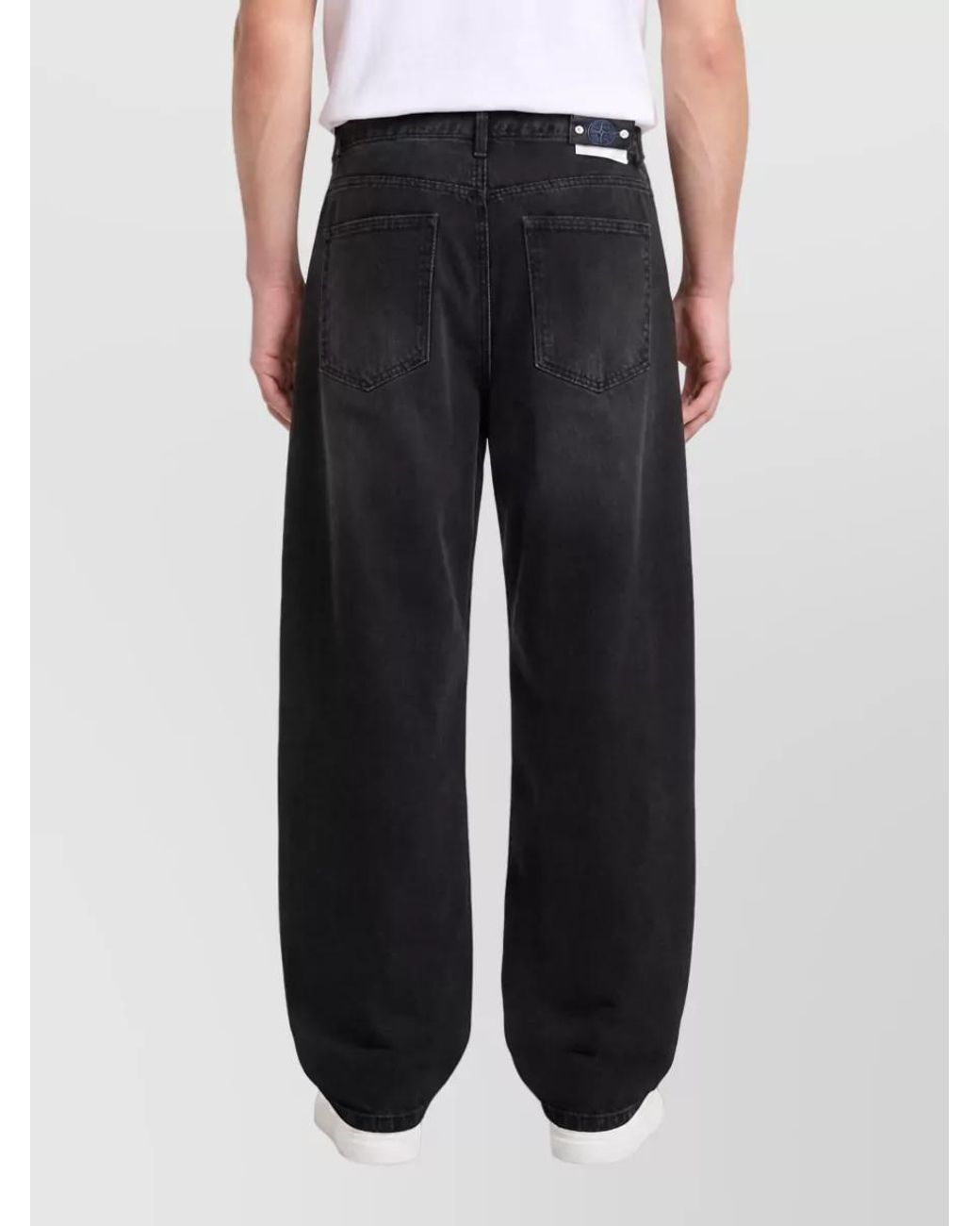 Stone Island Black Denim Mid-Rise Straight-Leg Jeans for men