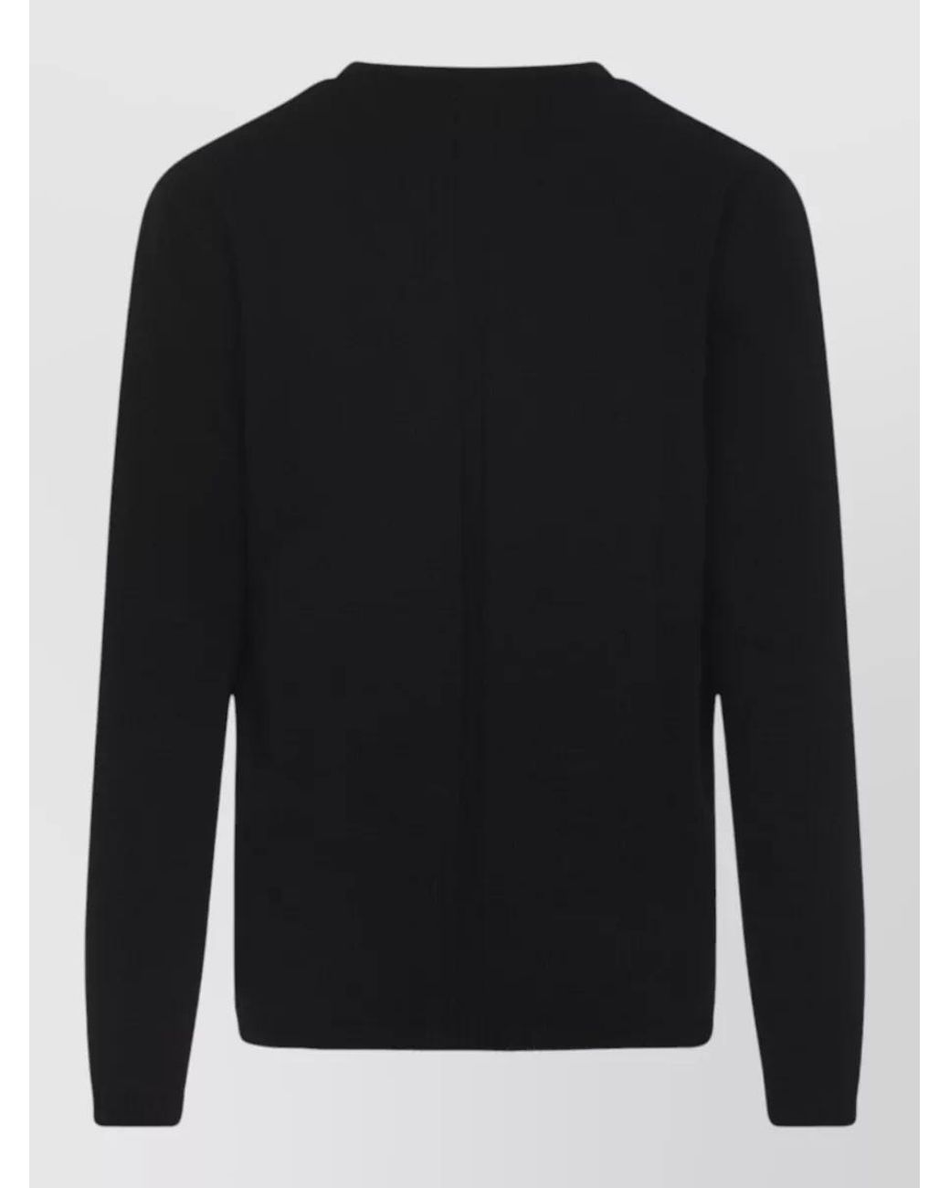 Rick Owens Black Cotton Oversized V-Neck Jumper for men