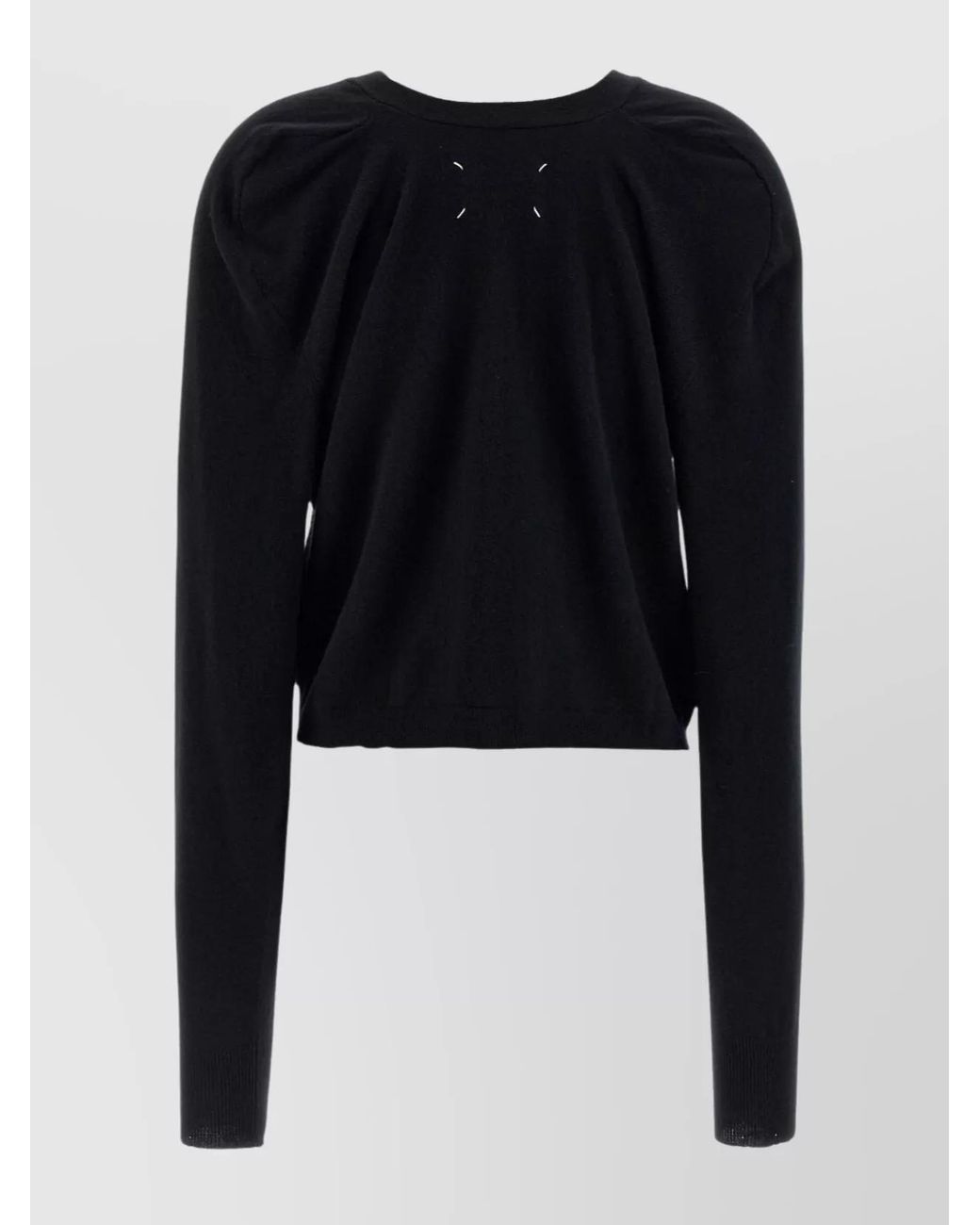 Maison Margiela Black Cropped V-Neck Cardigan With Button-Down Front