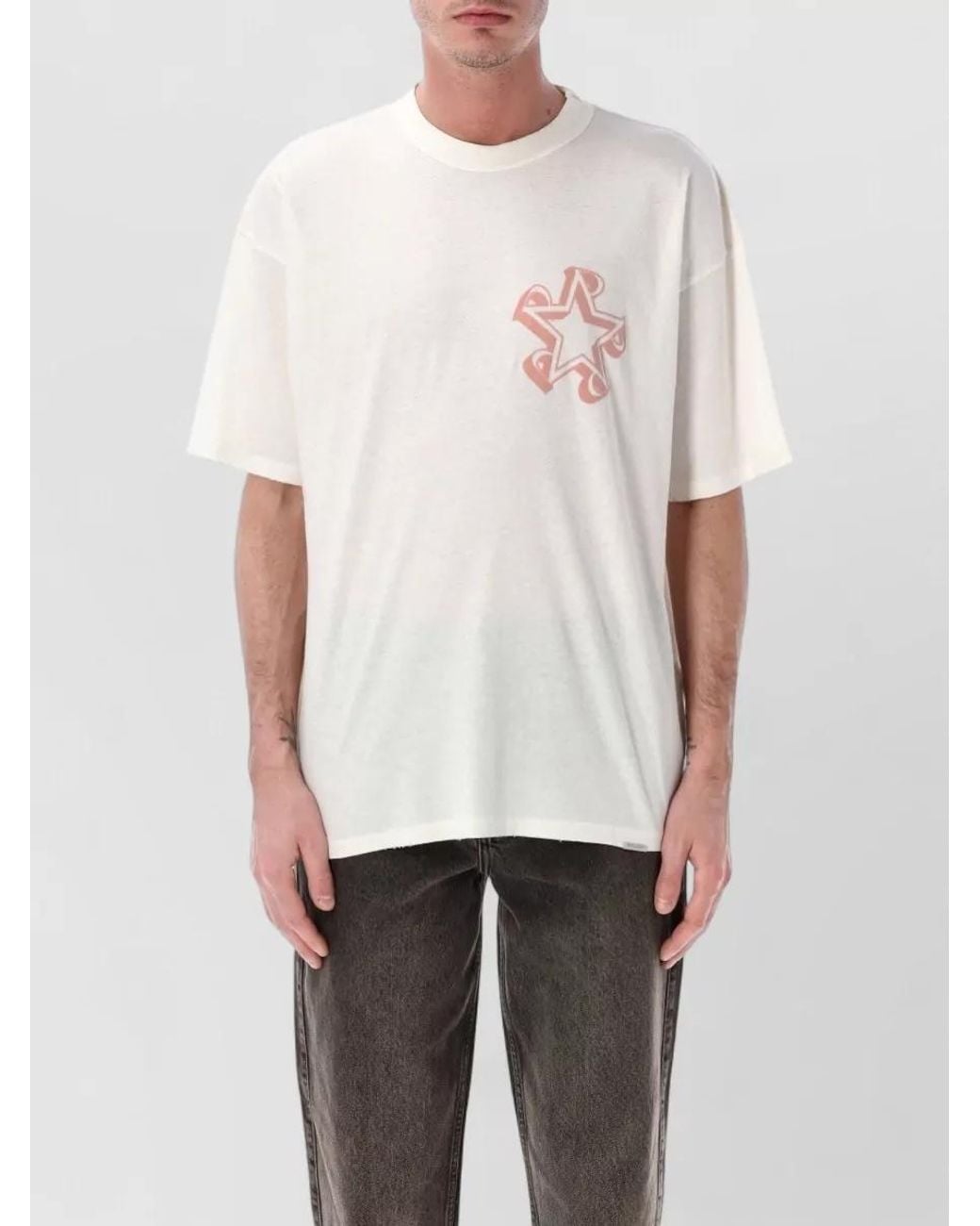 Represent White Ribbed Oversized Short-Sleeve T-Shirt for men