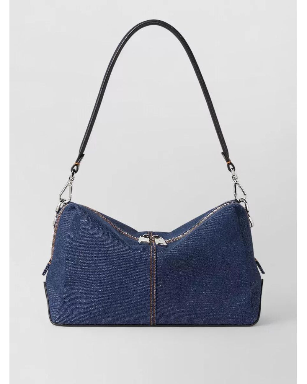 Fendi Blue Leather Medium Crossbody Bag for men
