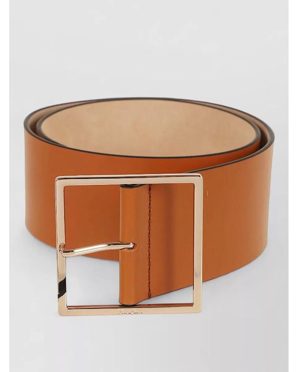 Max Mara Brown Leather Wide Belt