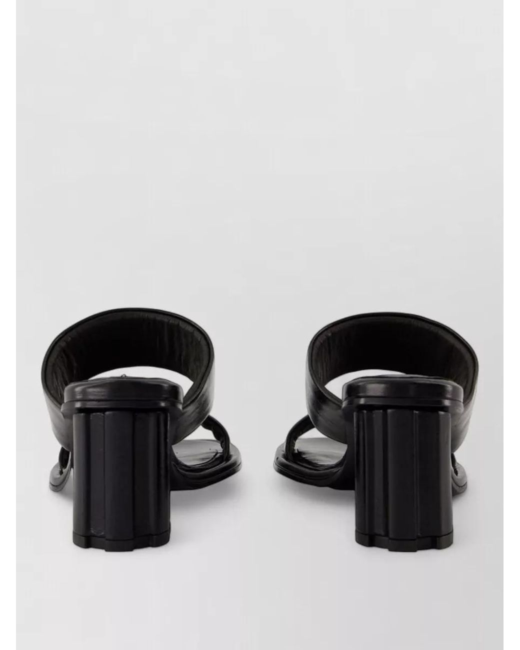 AMI Black Leather Open-Toe Pumps