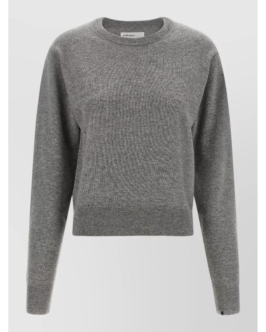Extreme Cashmere Gray Cashmere Ribbed Crewneck Sweater