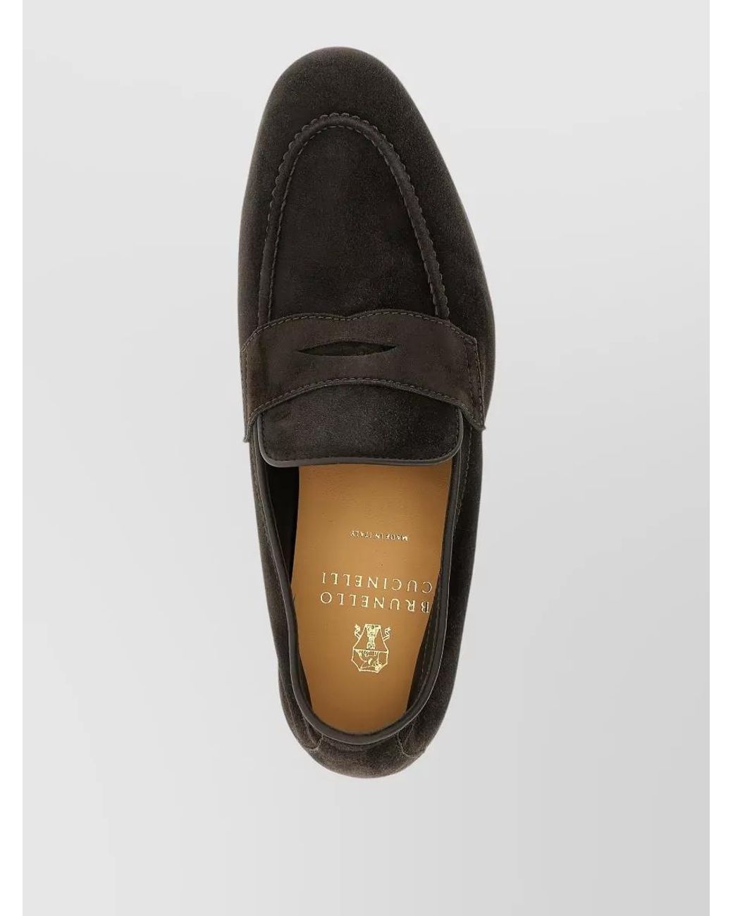 Brunello Cucinelli Black Leather Penny Loafers for men