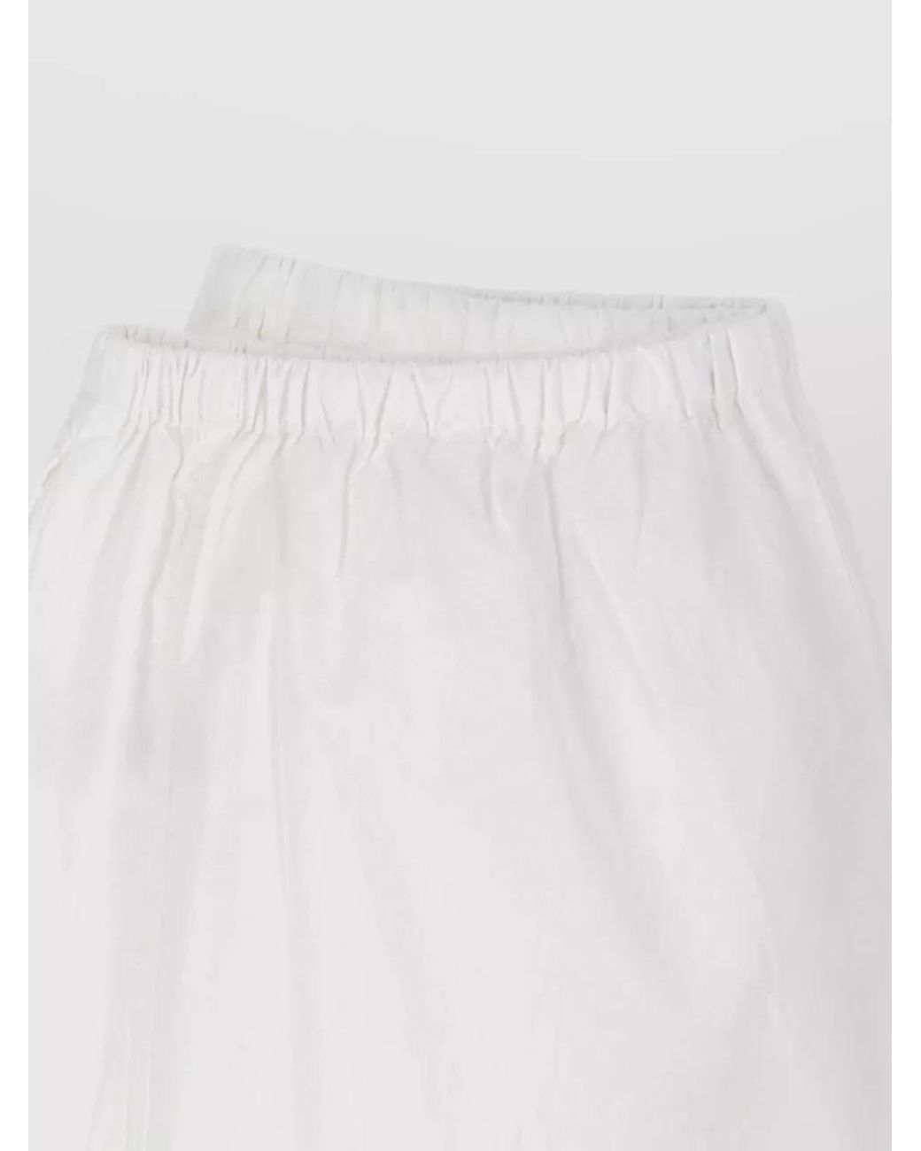 GIMAGUAS White Cotton Wide-Leg Trousers