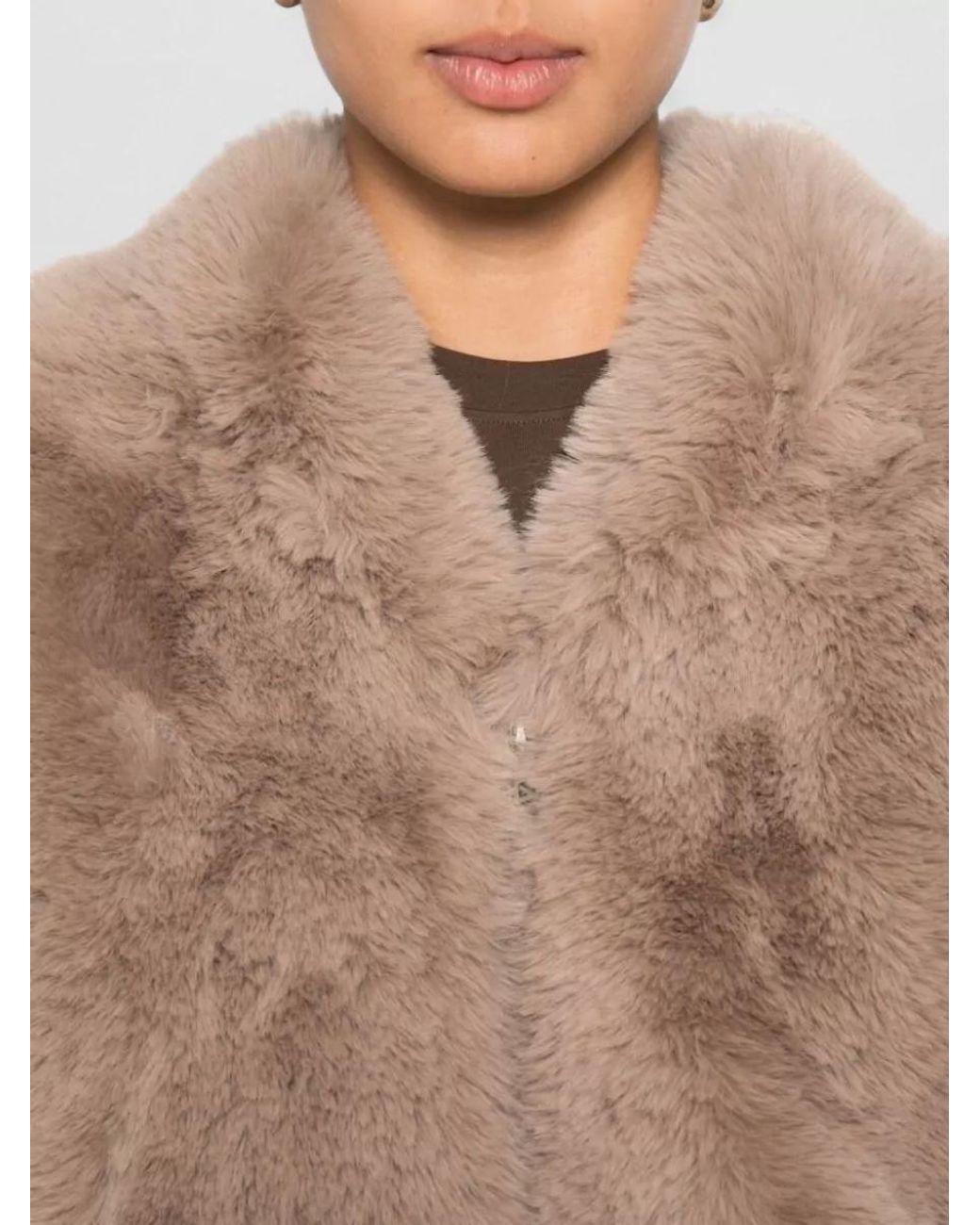 Frankie Shop Natural Faux Fur Oversized Jacket
