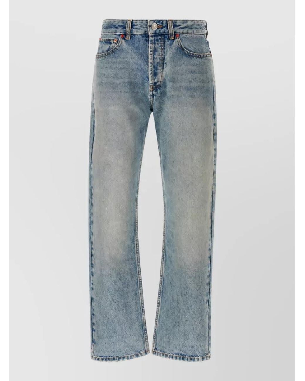 Isabel Marant Blue Cropped Straight-Leg Jeans