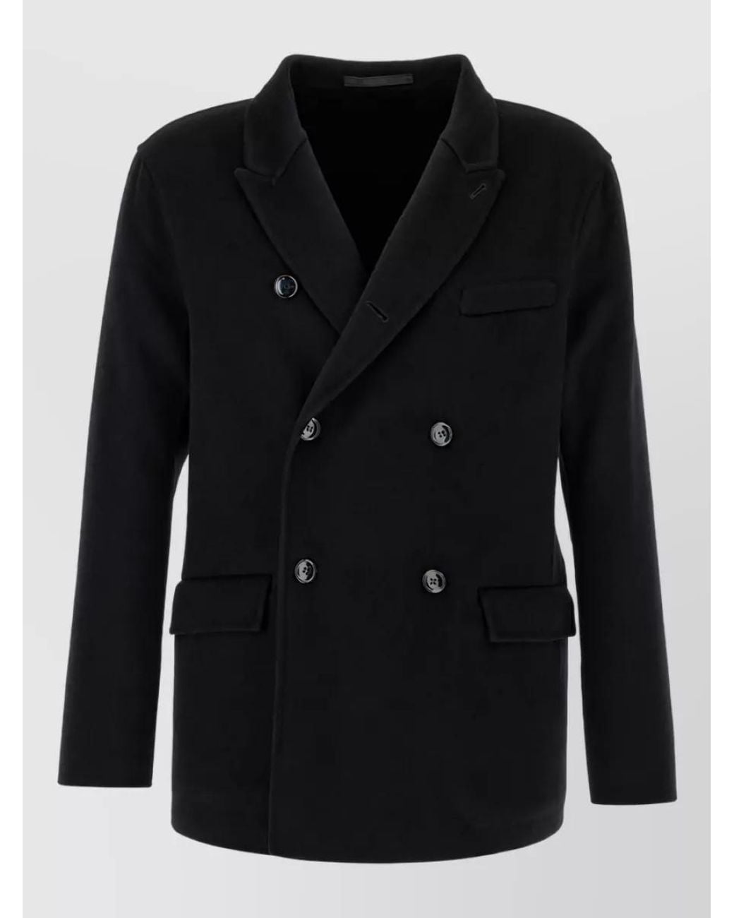 Giorgio Armani Black Cashmere Double Breasted Blazer for men