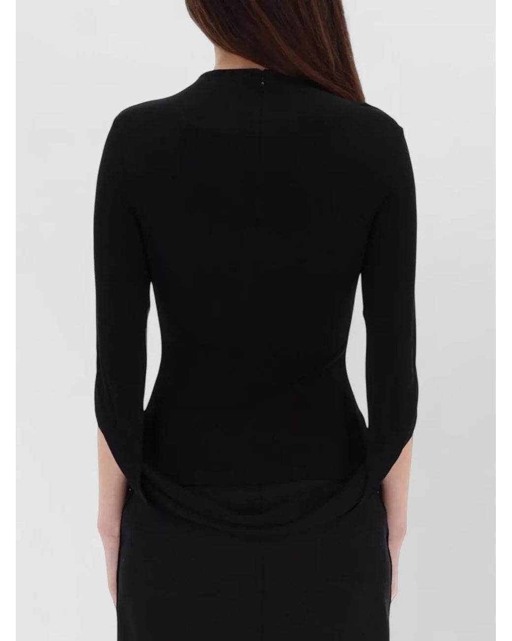 Alexander Wang Black Draped Slim-Fit Top