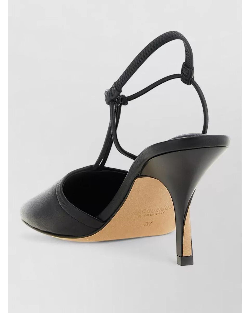 Jacquemus Metallic Leather Asymmetric Heel Mules