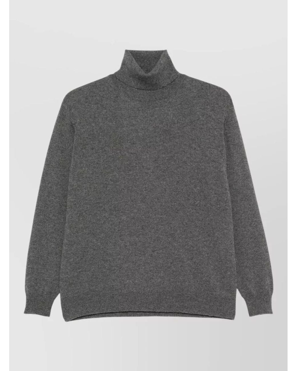 Brunello Cucinelli Gray Cashmere Turtleneck Sweater