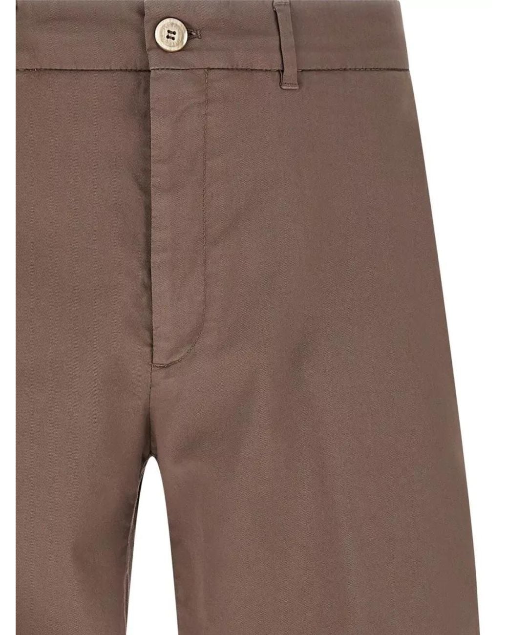 Brunello Cucinelli Brown Cotton Bermuda Chino Shorts for men
