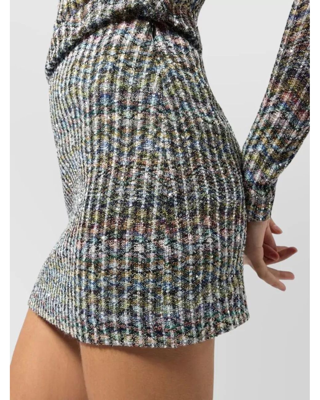 Missoni Gray Sequinned Chevron Mini Skirt
