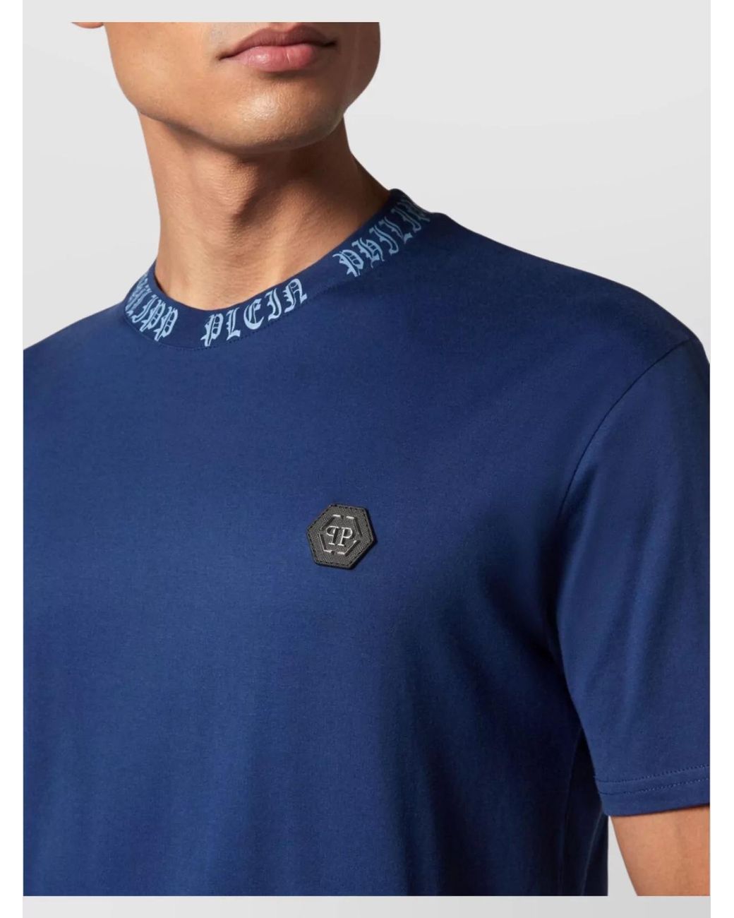 Philipp Plein Blue Cotton T-Shirt for men