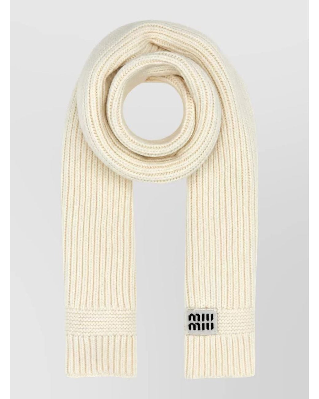 Miu Miu Natural Cashmere Wool Scarf