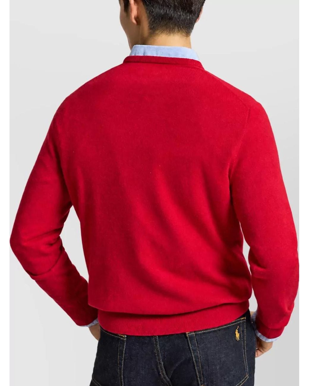 Polo Ralph Lauren Red Wool Long-Sleeve Jumper for men