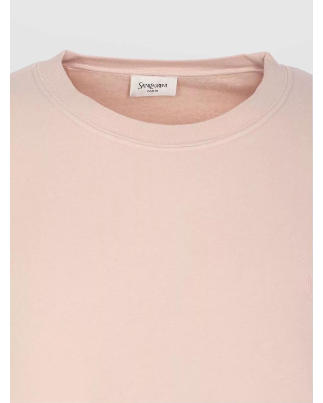 Saint Laurent Pink Cotton Logo-Embroidered Sweatshirt for men