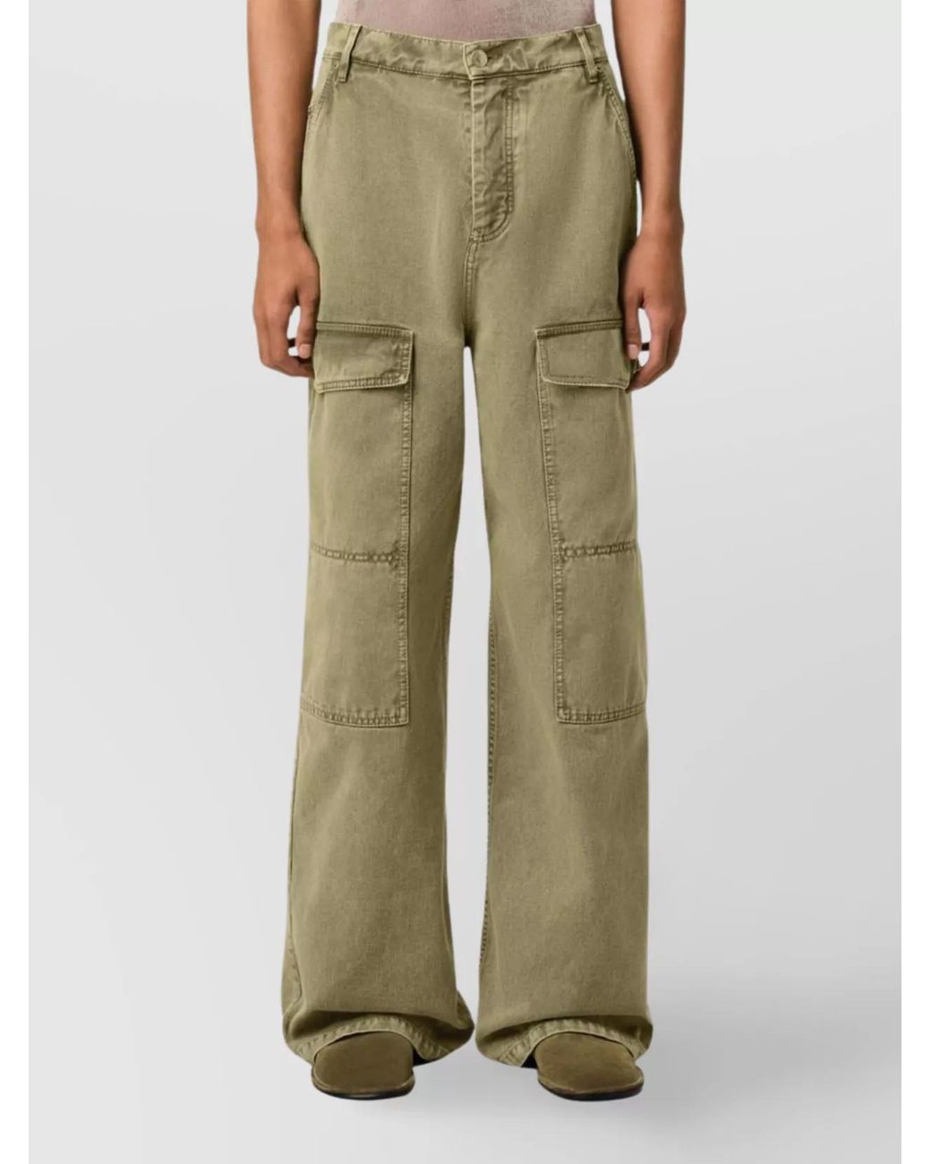 AMI Green Straight Trousers for men