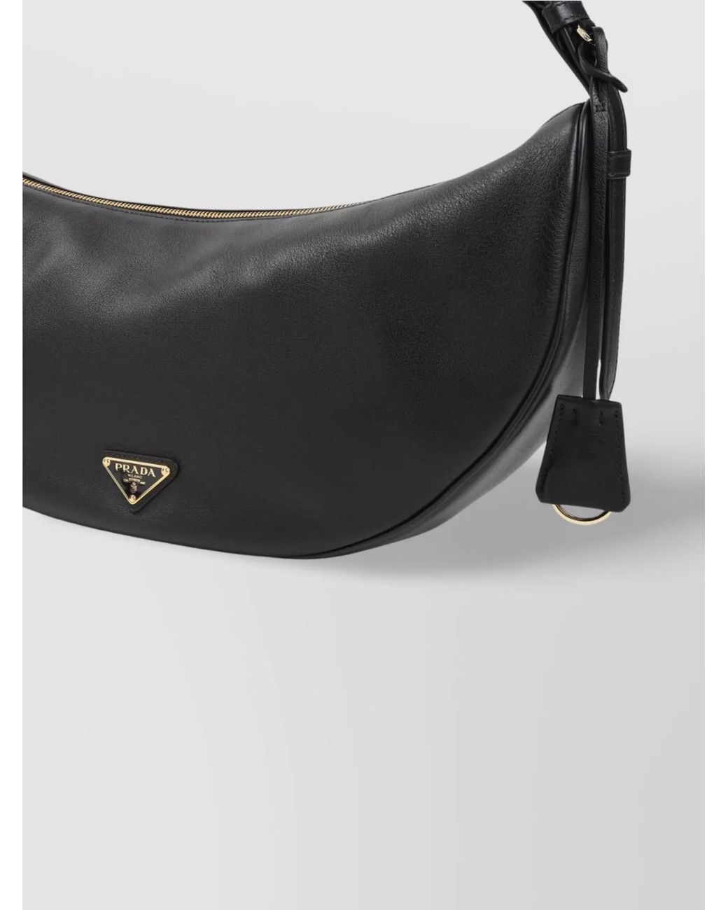 Prada Gray Large Calf Leather Shoulder Bag