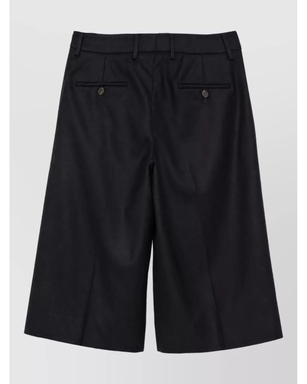 Incotex Black Virgin Wool Pleated Tailored Shorts