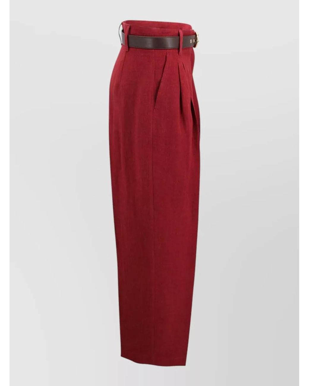 Max Mara Linen Pleated High-Rise Tapered Trousers