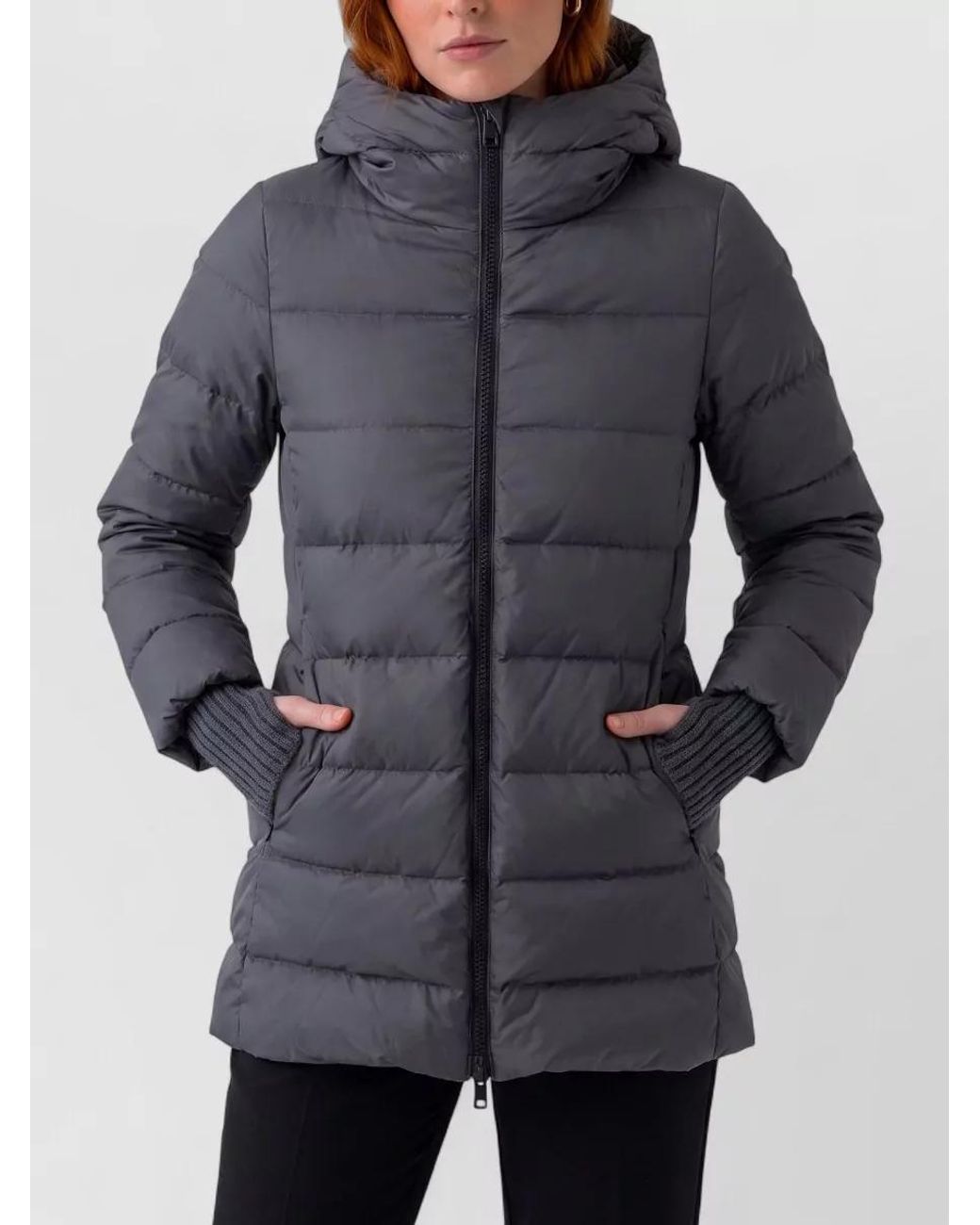 Herno Gray Down Quilted Puffer Jacket