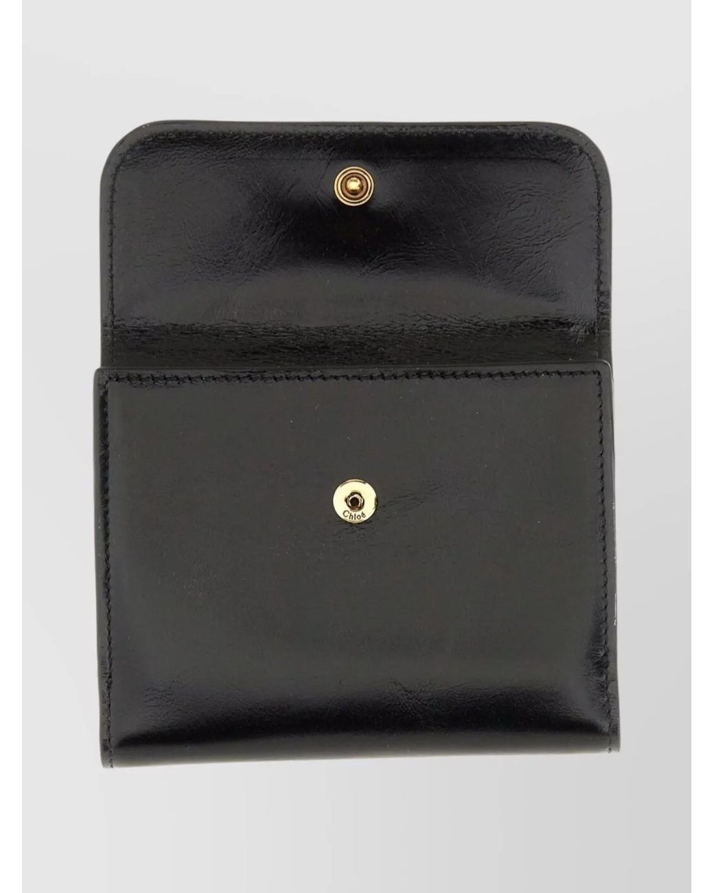 Chloé Black Leather Trifold Wallet