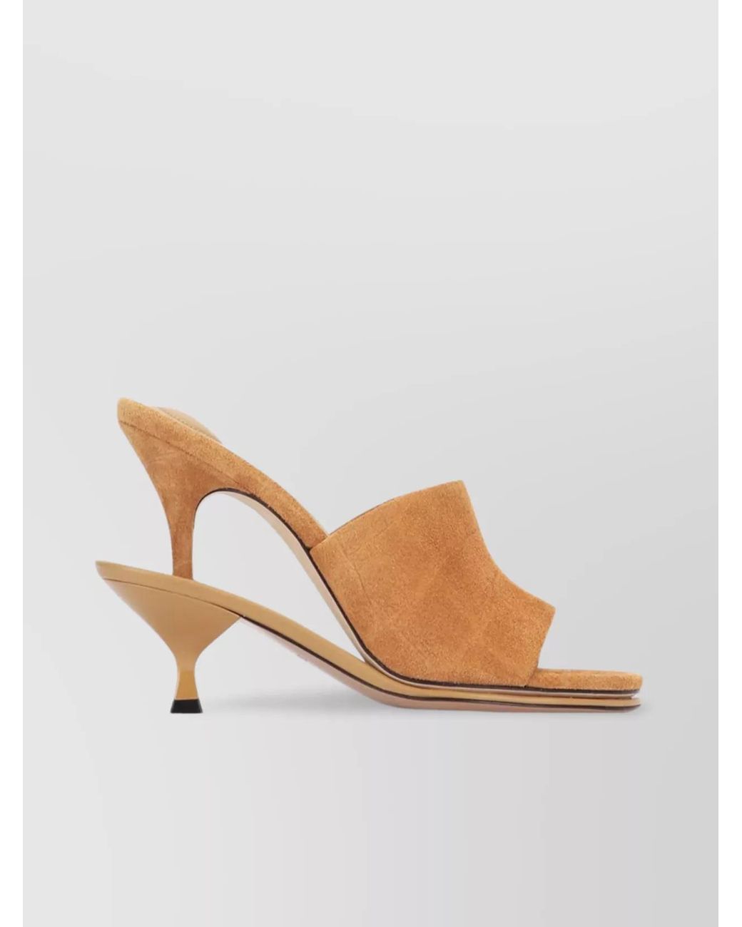 Jacquemus Orange Calf Leather Sculpted Heel Mules Sandals