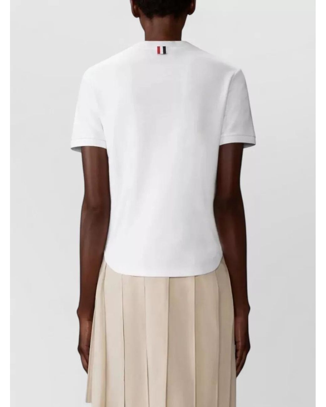 Thom Browne White Cotton Short-Sleeve T-Shirt