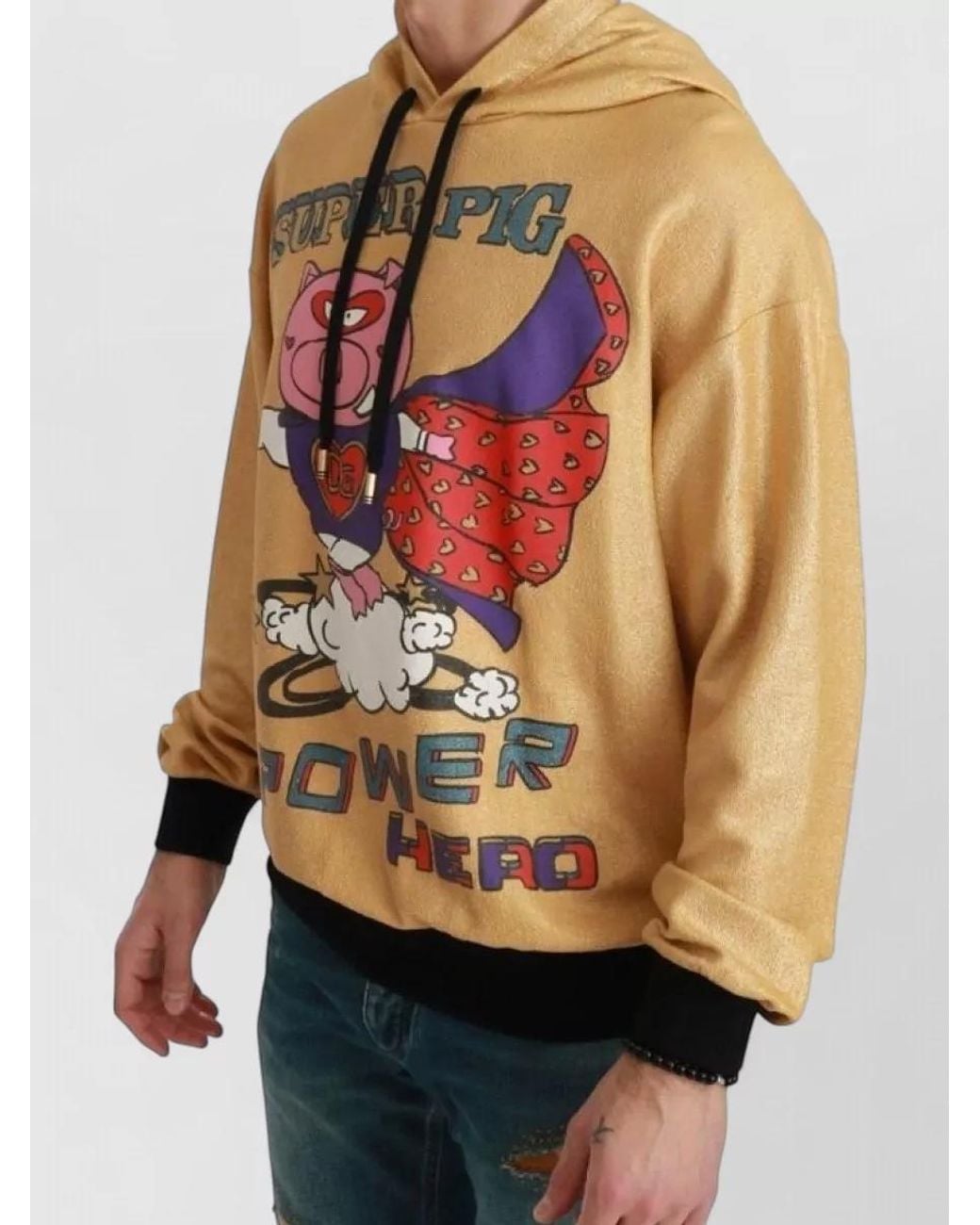 Dolce & Gabbana Natural Printed Cotton Hooded Jacket for men