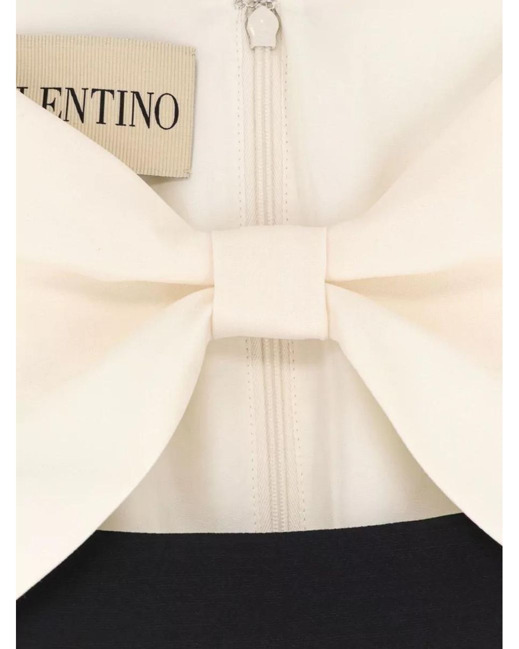 Valentino Black Silk Wool Long-Sleeve Knotted Midi Dress