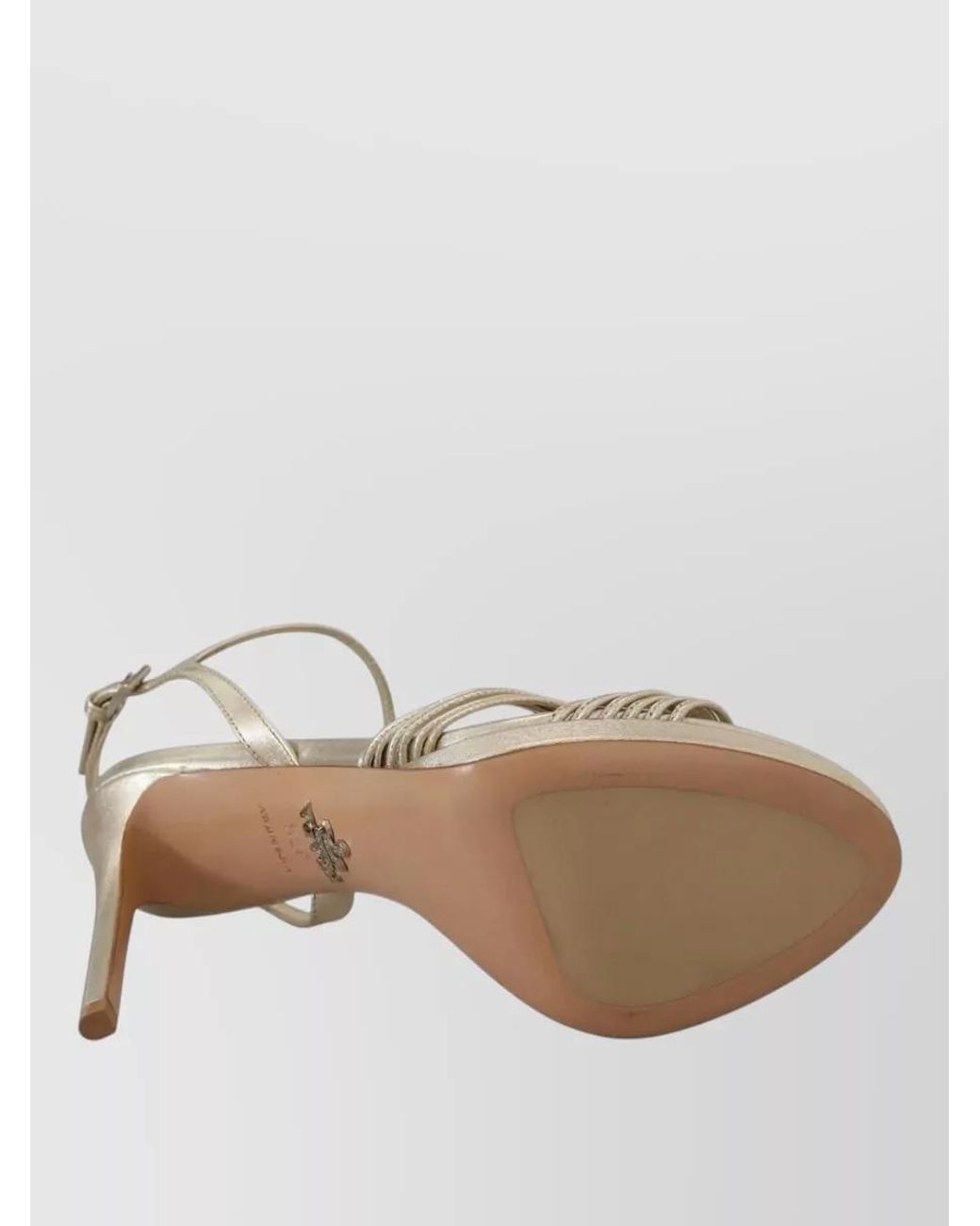 Prada Natural Leather Ankle-Strap Heeled Sandals