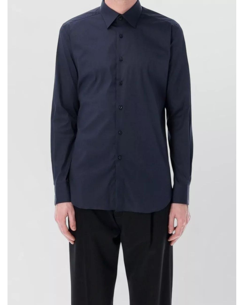 Xacus Blue Stretch Cotton Classic Shirt for men
